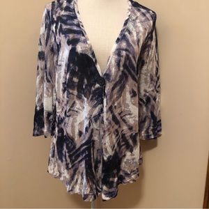 Nic & Zoe Hand Printed lightweight cardigan